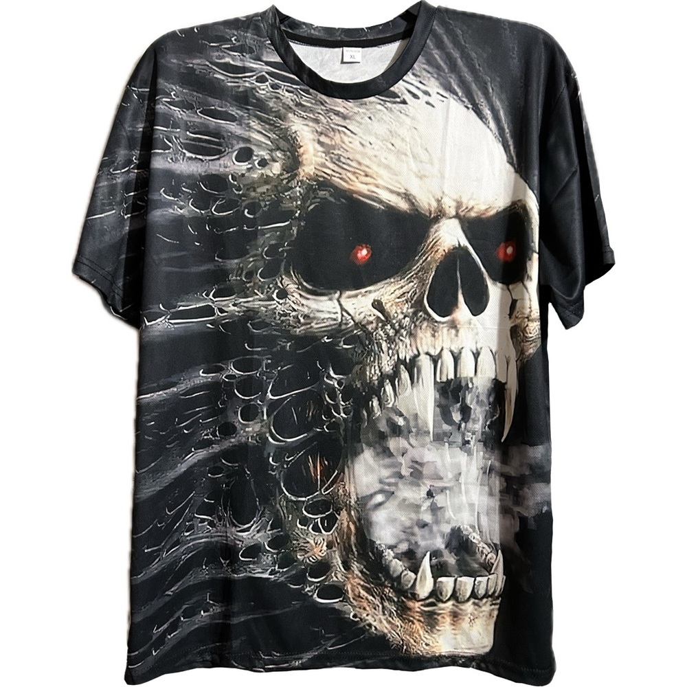 New! Mens Skull Tee Shirt size XL Motorcycle Rebel  etc